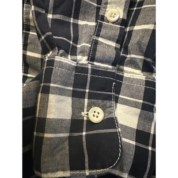 Alex Mill large blue and white plaid Popover Tunic shirt - Picture 5 of 6